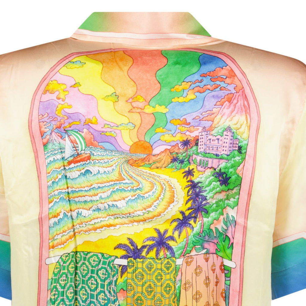 Casablanca Printed 'Lucid Dreams' Short-Sleeve Silk Shirt in Multicolour
