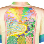 Casablanca Printed 'Lucid Dreams' Short-Sleeve Silk Shirt in Multicolour