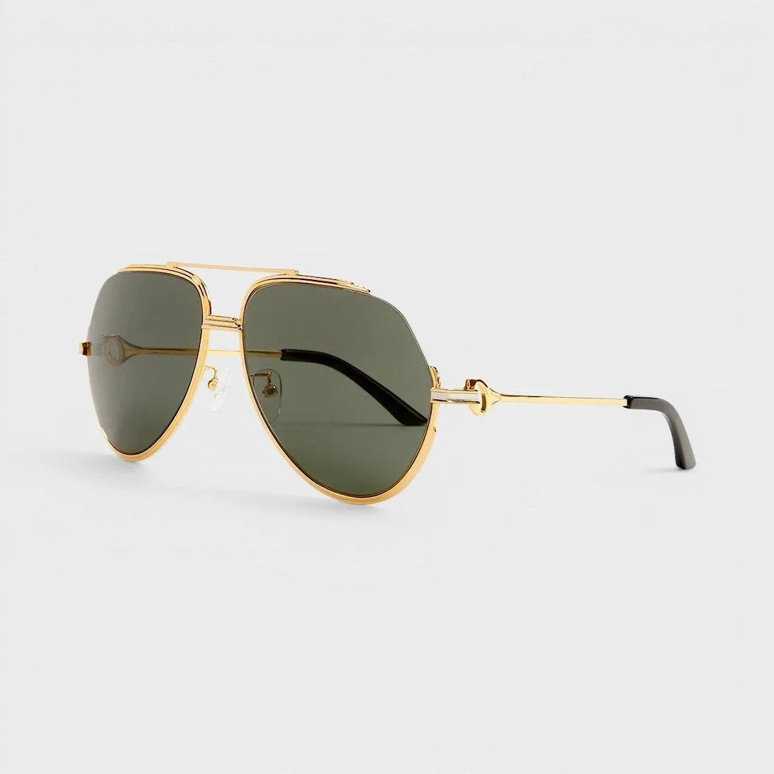 Casablanca Stainless Steel Aviator Sunglasses gold
