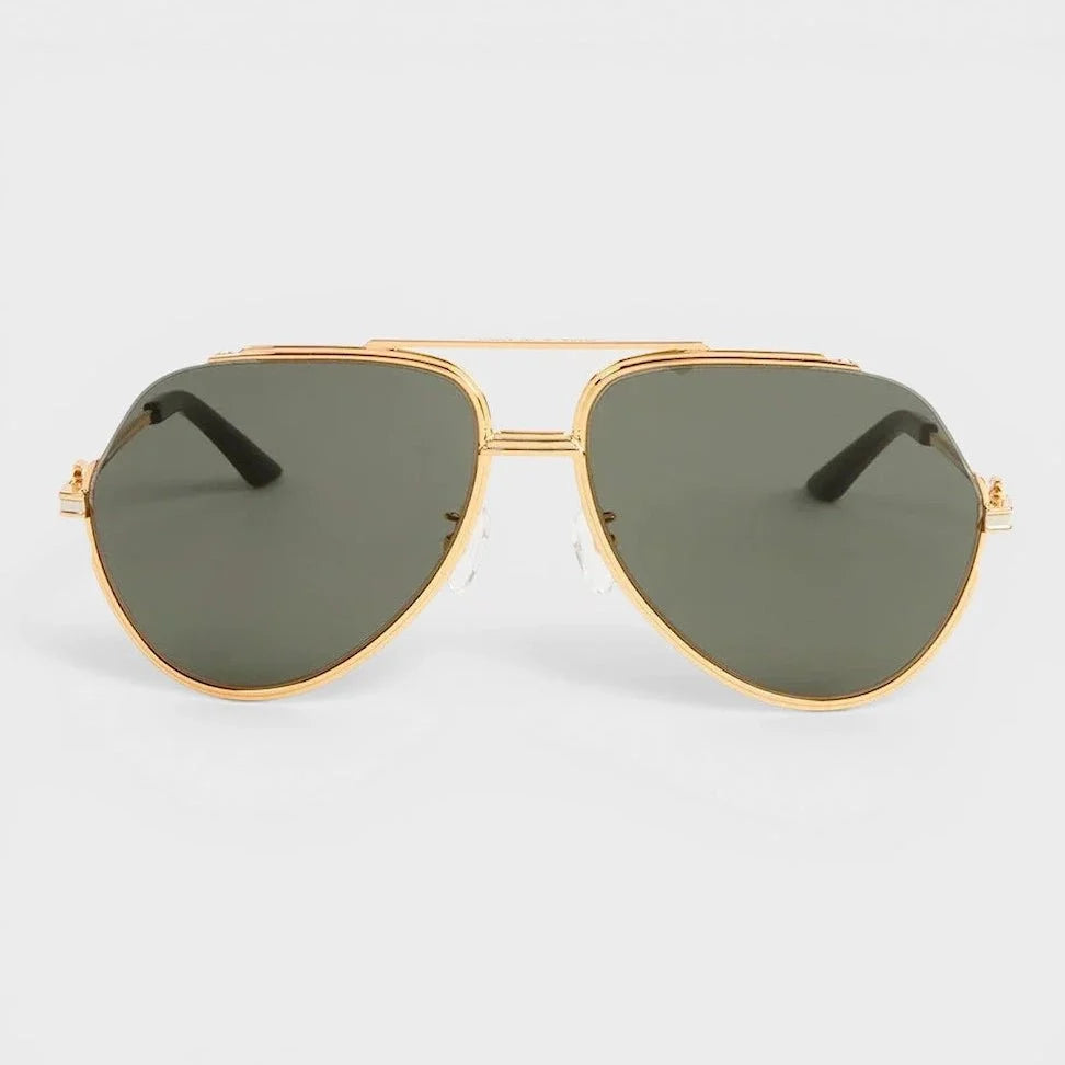 Casablanca Stainless Steel Aviator Sunglasses gold