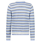 Casablanca Striped Logo-Appliqué Polo Shirt in Blue