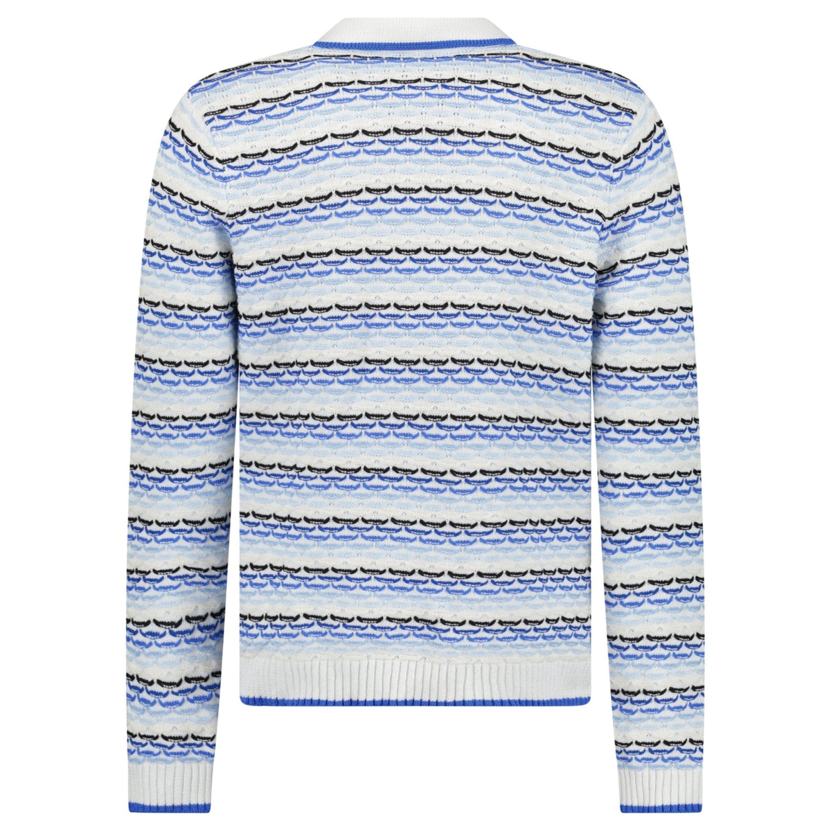 Casablanca Striped Logo-Appliqué Polo Shirt in Blue