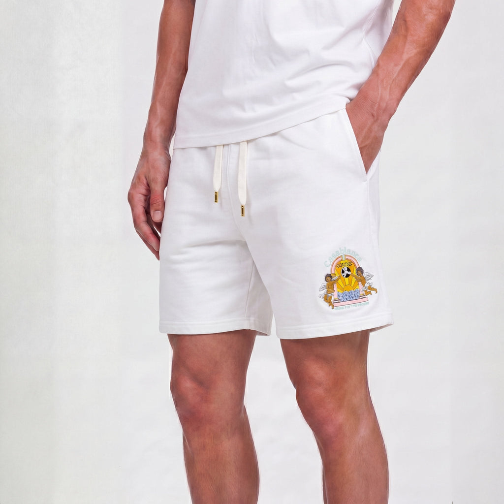 Casablanca Studio De Musiques Sweat Shorts in White