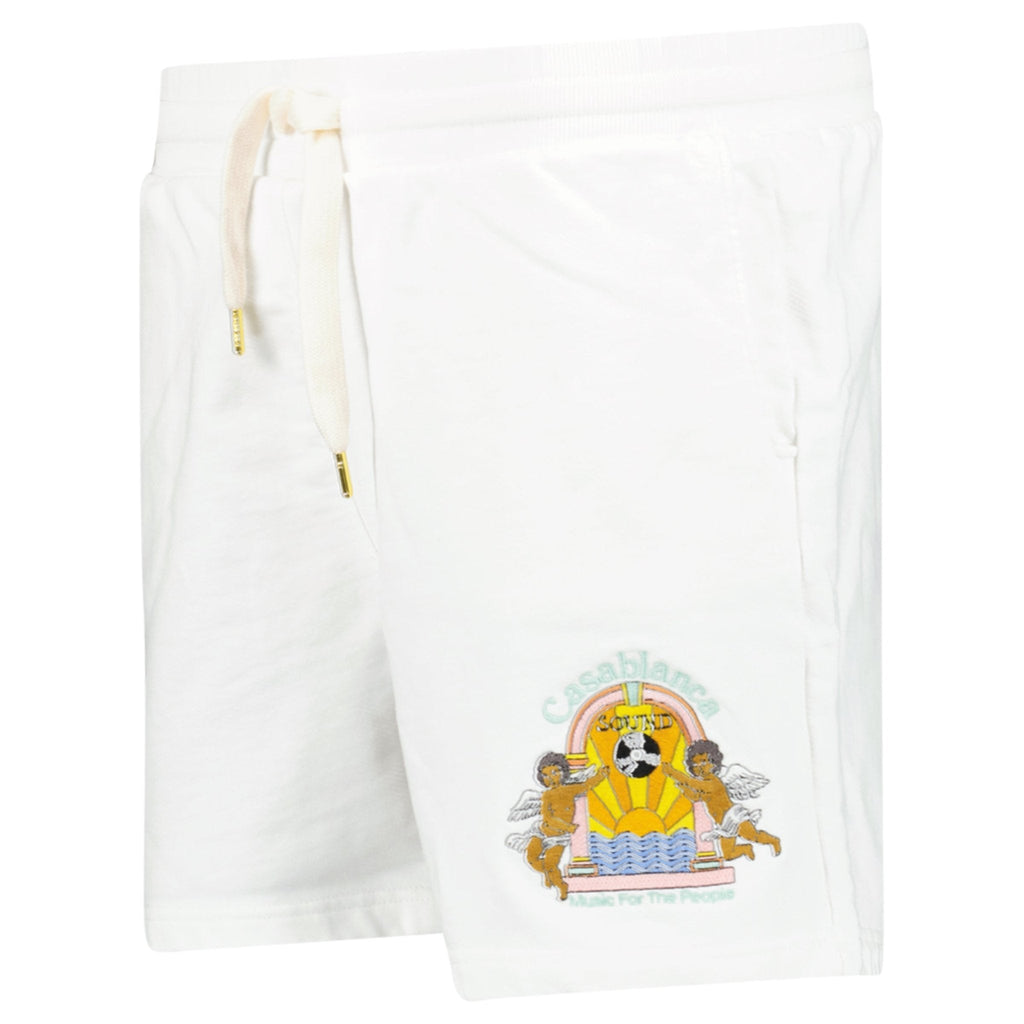 Casablanca Studio De Musiques Sweat Shorts in White