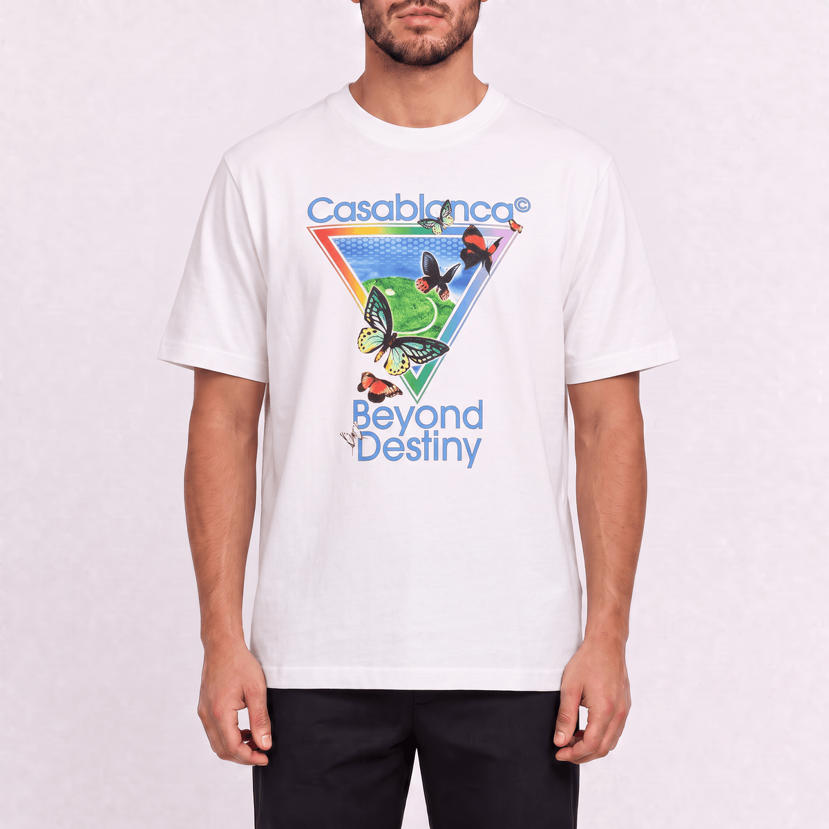 Casablanca Tennis Club 'Beyond Destiny' Graphic T-Shirt in Bright White