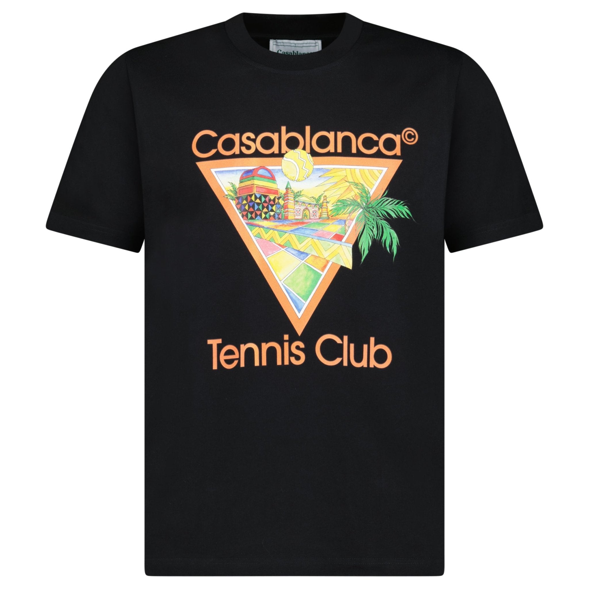 Casablanca Tennis Club Graphic-Print T-Shirt in Black