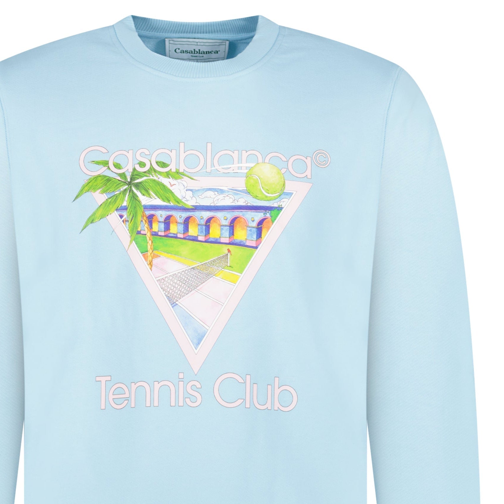 Casablanca ‘Tennis Club’ Graphic Sweatshirt in Baby Blue