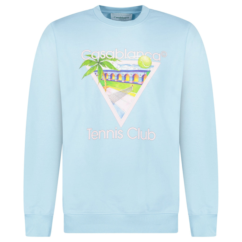 Casablanca ‘Tennis Club’ Graphic Sweatshirt in Baby Blue