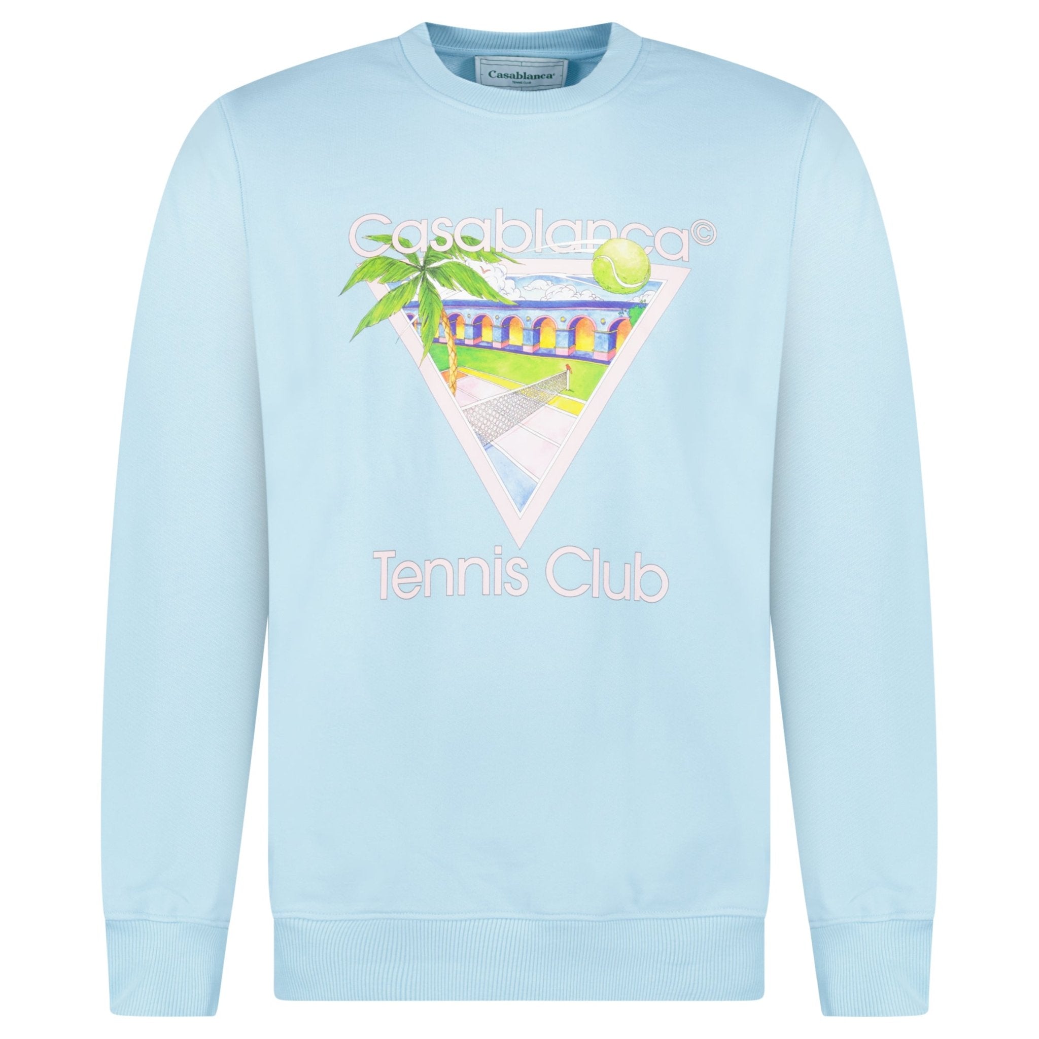 Casablanca ‘Tennis Club’ Graphic Sweatshirt in Baby Blue