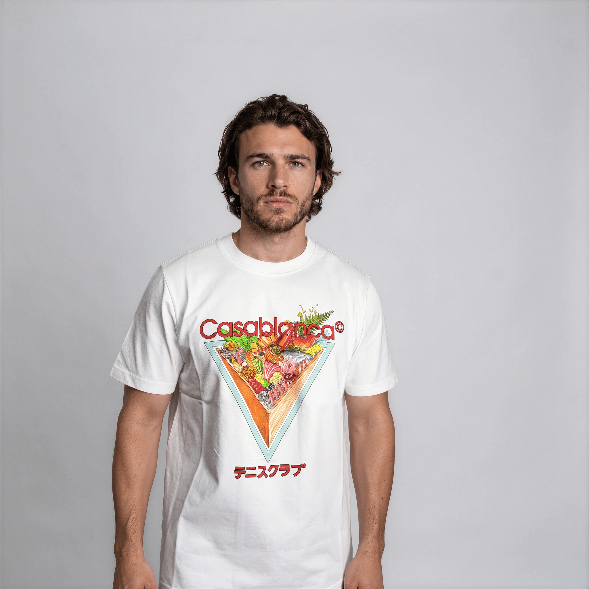 Casablanca Tennis Club Icon Short Sleeve T‑Shirt in White
