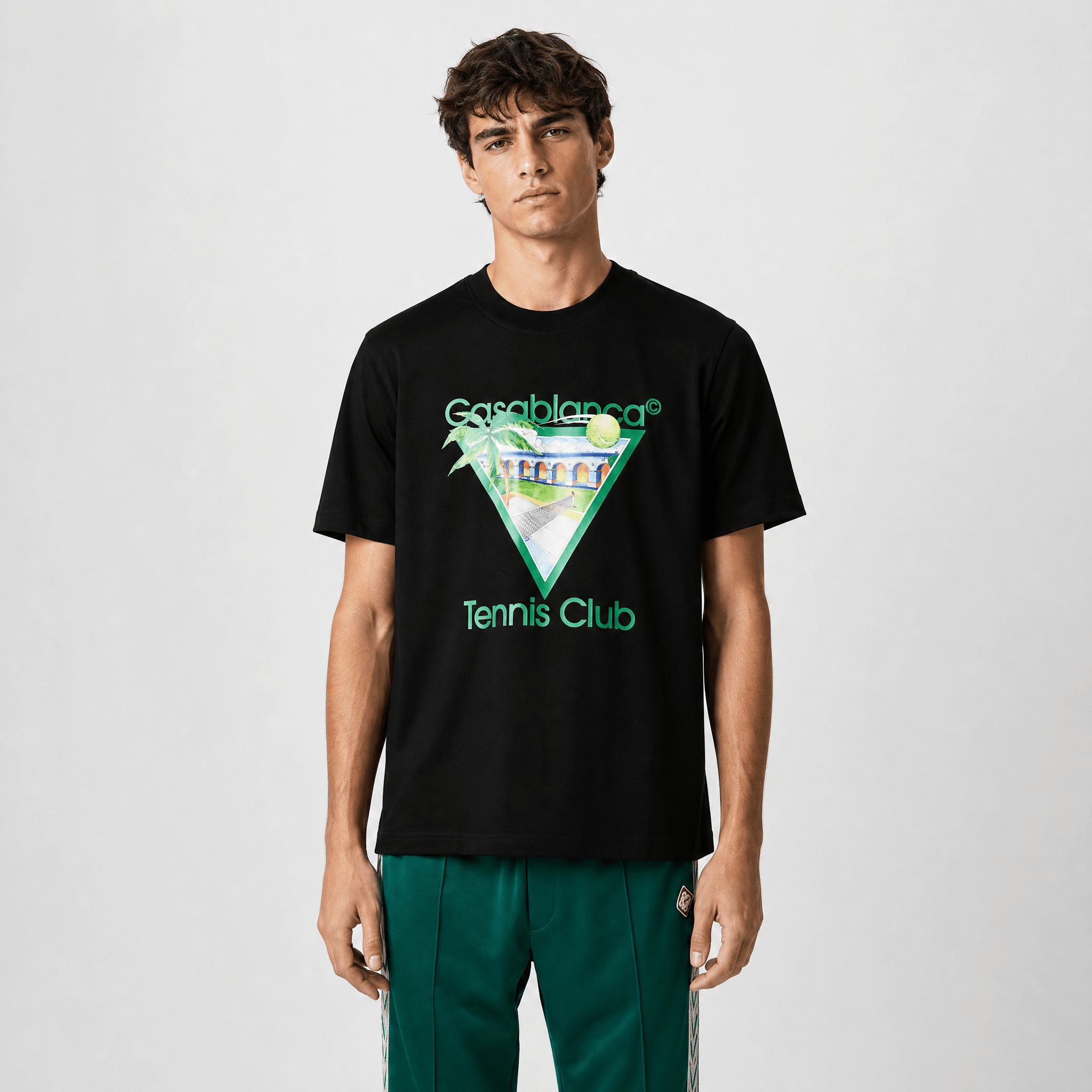 Casablanca Tennis Club T-Shirt in Black