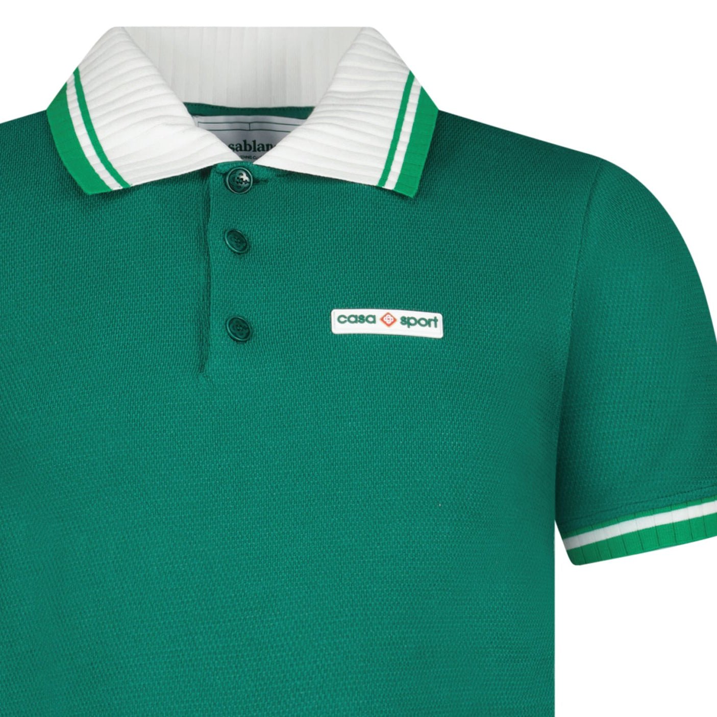 Casablanca Textured Polo Shirt Evergreen