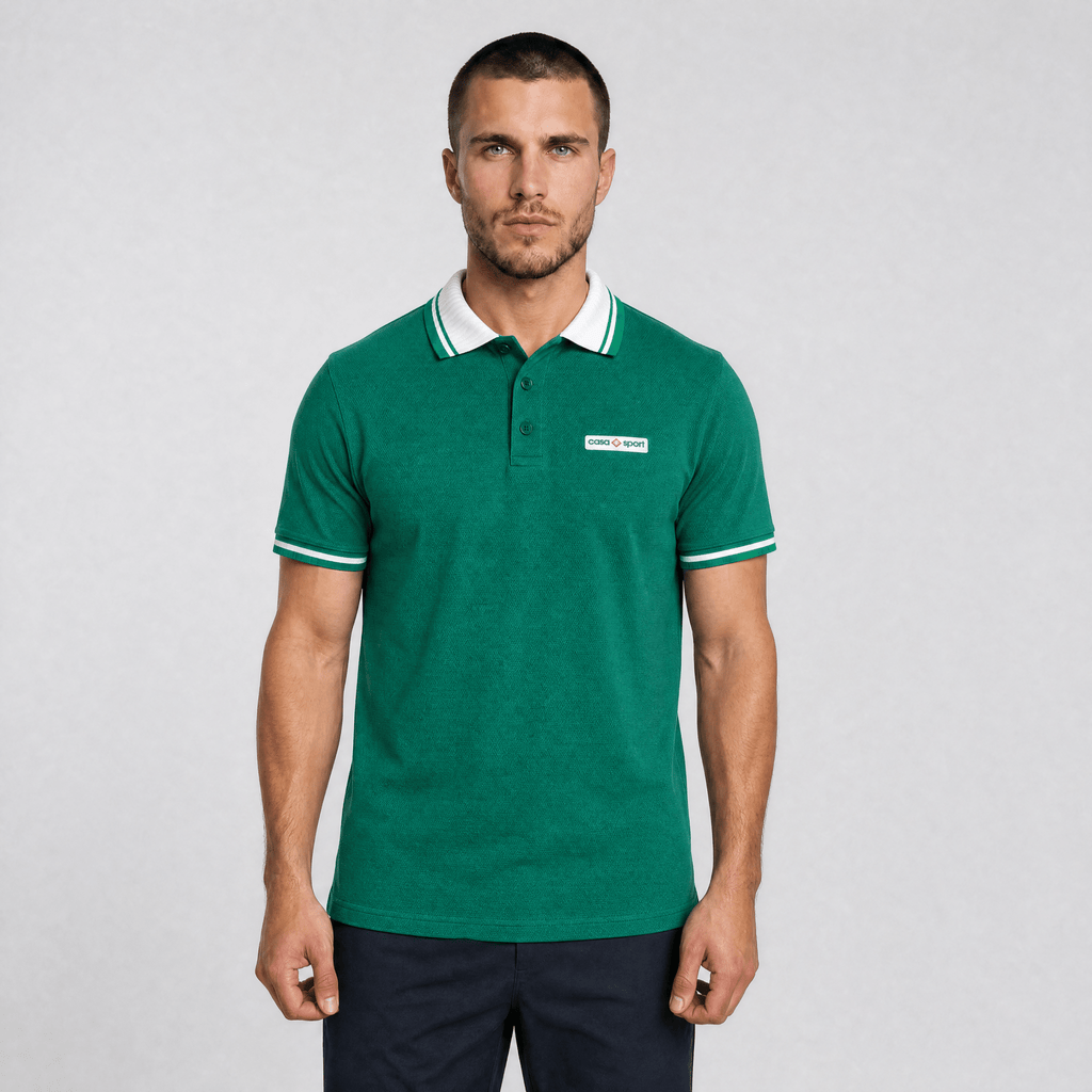 Casablanca Textured Polo Shirt Evergreen