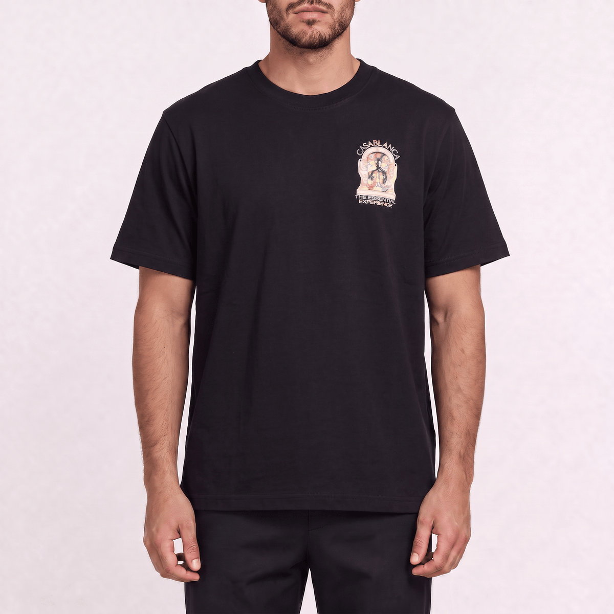 Casablanca 'The Essential Experience' Print Short-Sleeve T-Shirt in Black