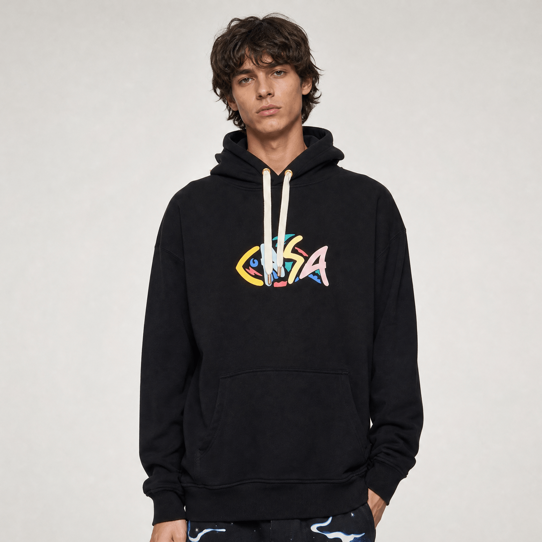 Casablanca 'The Fish Puff' Print Hooded Sweatshirt Black