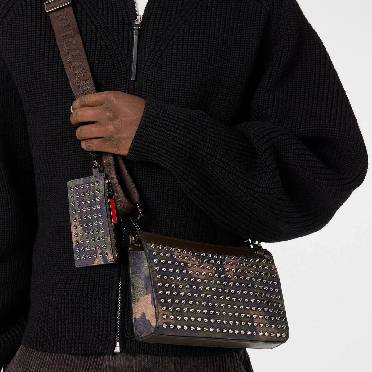 Christian Louboutin Funky Crossbody Bag in Café Green Met