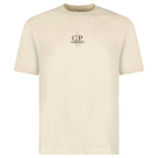 CP Company 1020 Jersey Short Sleeve Embroidery T-Shirt in Beige