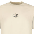 CP Company 1020 Jersey Short Sleeve Embroidery T-Shirt in Beige