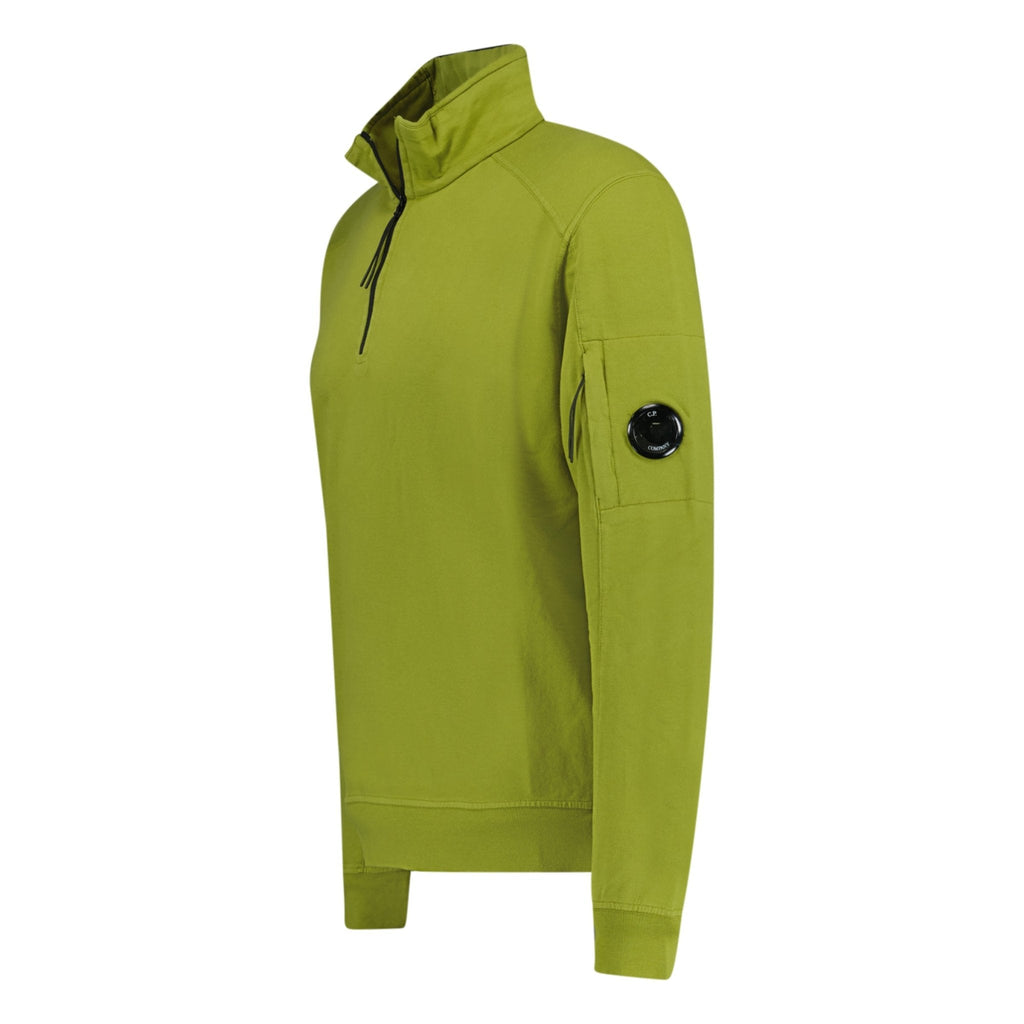 CP Company 1/4 Zip Lens Sweatshirt Light Fleece Olive