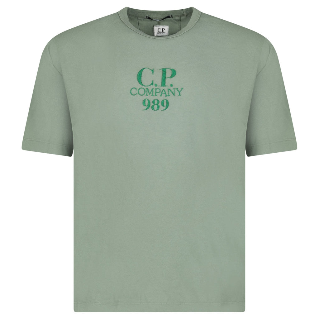 CP Company 20/1 Jersey Boxy Logo T-Shirt Thyme Green