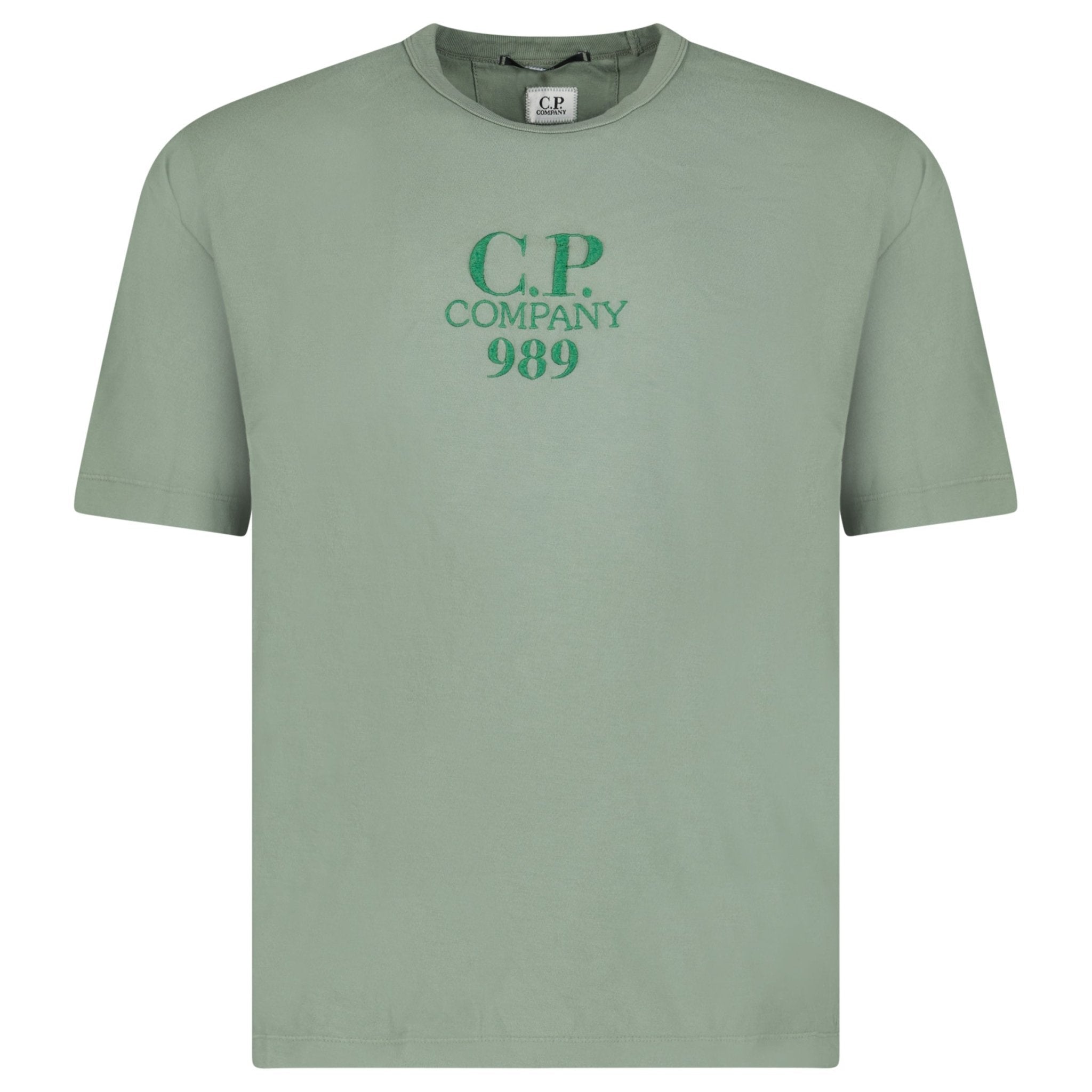 CP Company 20/1 Jersey Boxy Logo T-Shirt Thyme Green