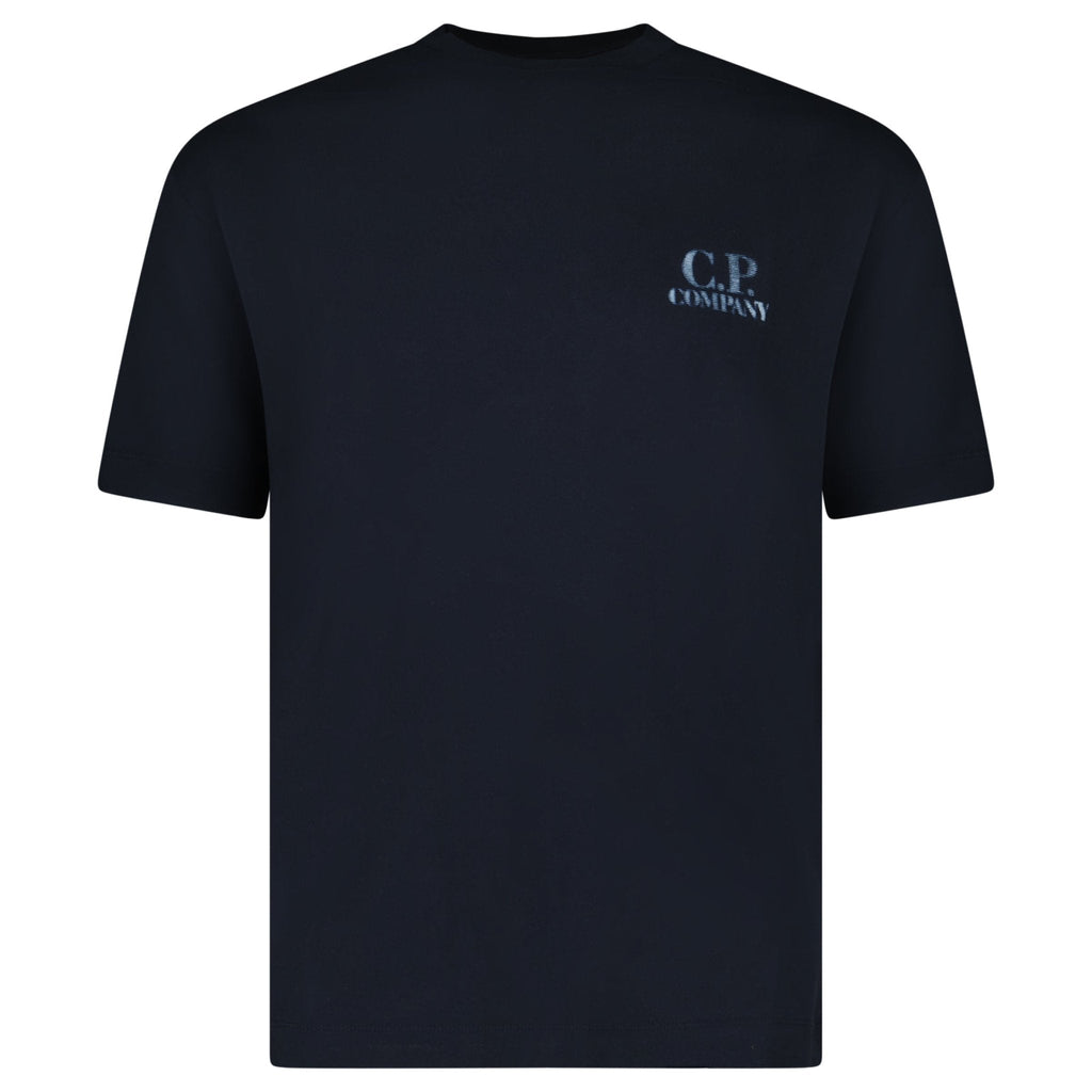 CP Company 30/1 Jersey Comfort Logo T-Shirt in Navy Blue