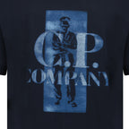 CP Company 30/1 Jersey Comfort Logo T-Shirt in Navy Blue