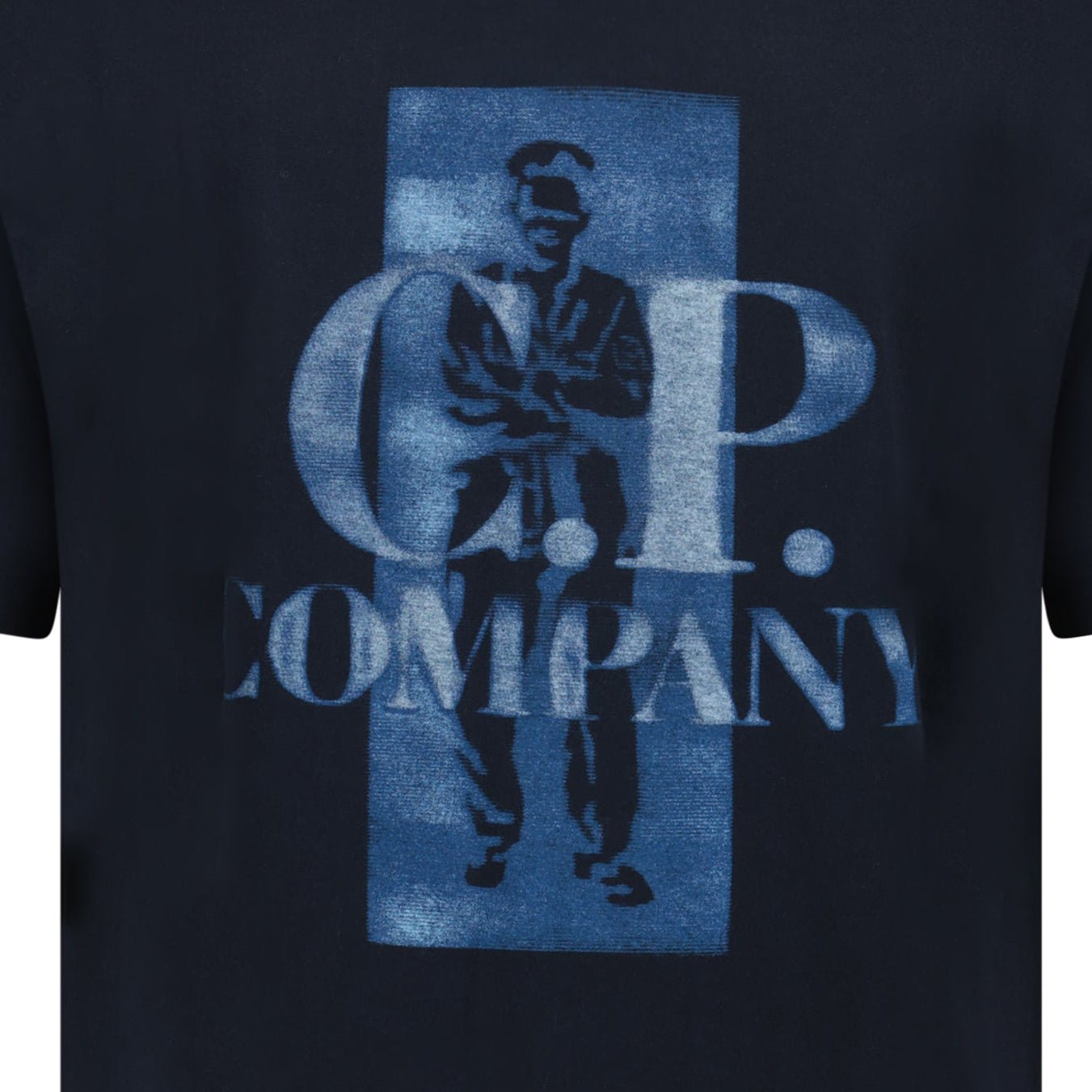 CP Company 30/1 Jersey Comfort Logo T-Shirt in Navy Blue