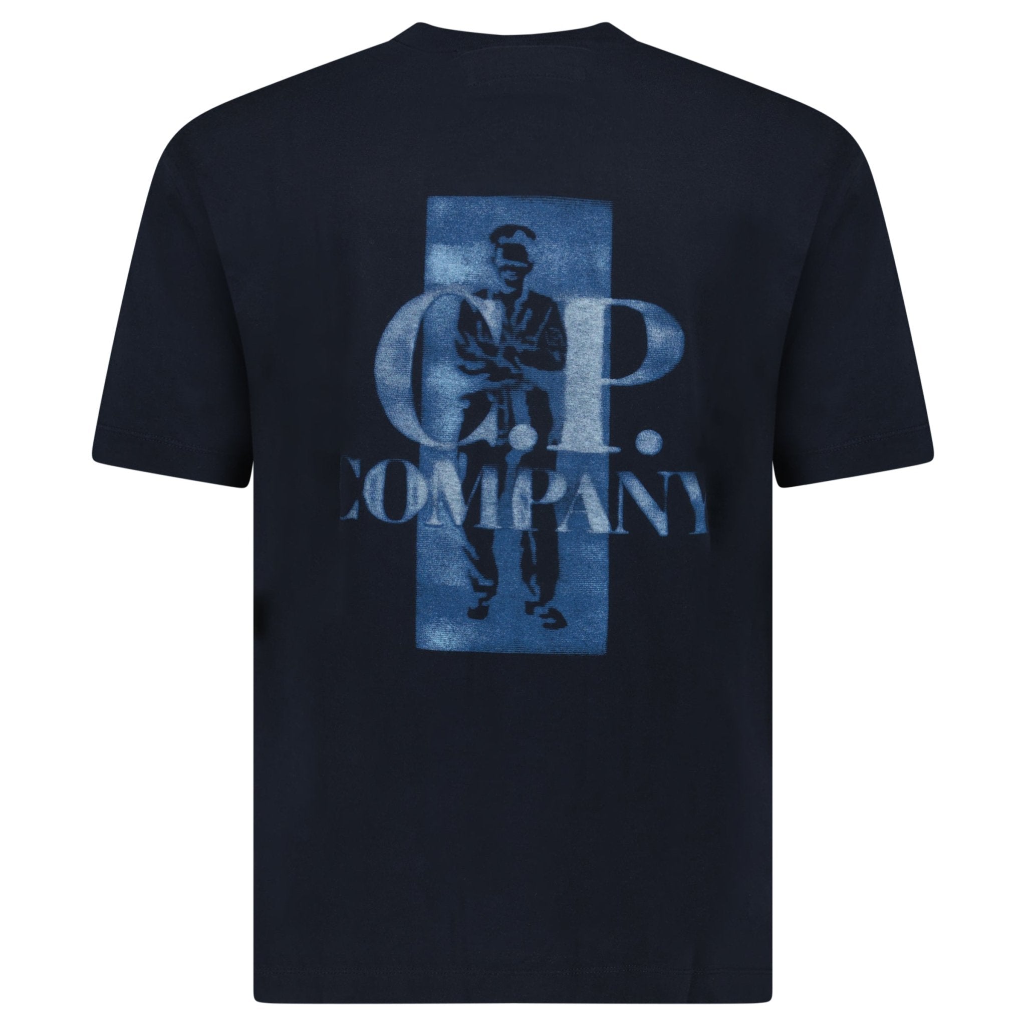 CP Company 30/1 Jersey Comfort Logo T-Shirt in Navy Blue