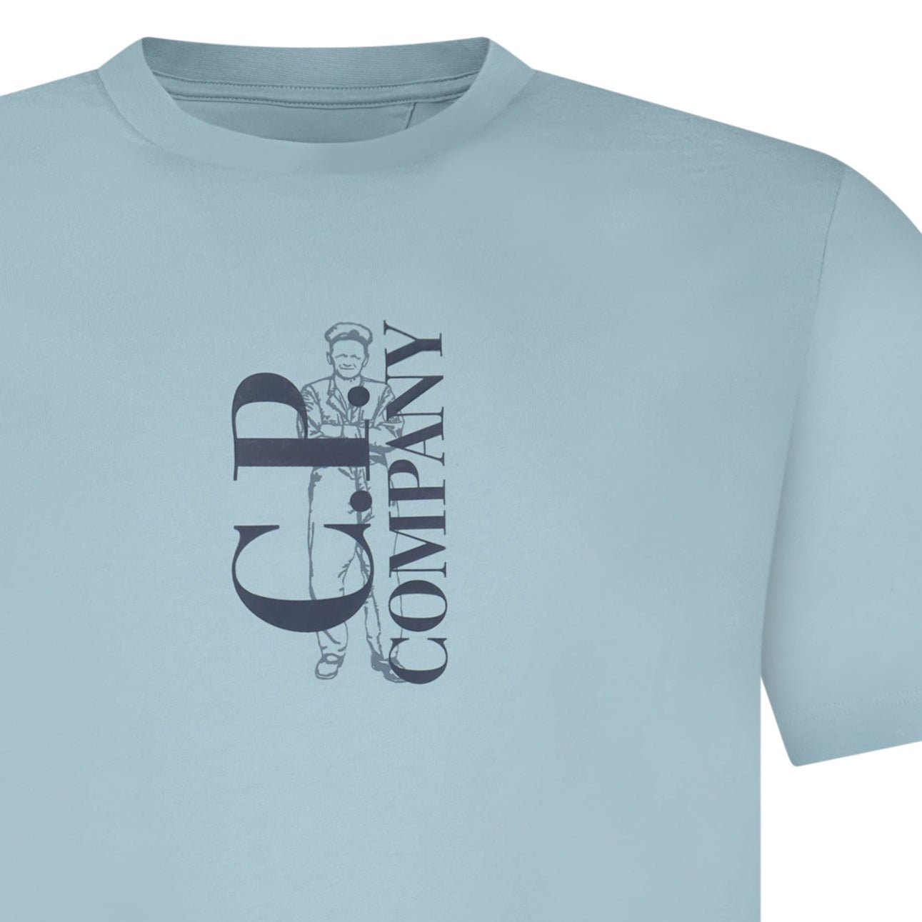 CP Company 30/1 Jersey Short Sleeve Printed T-Shirt in Blue