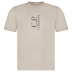 CP Company 30/1 Jersey Short Sleeve Printed T-Shirt in Dove Grey