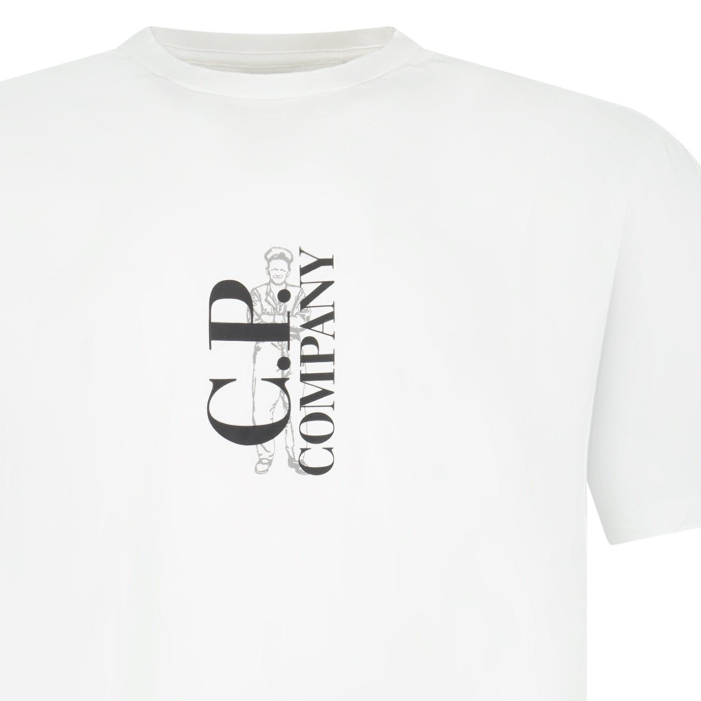 CP Company 30/1 Jersey Short Sleeve Printed T-Shirt in White