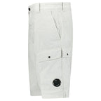 CP Company 50 Fili Lens Cargo Shorts in Blue Fox