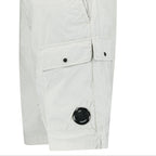 CP Company 50 Fili Lens Cargo Shorts in Blue Fox