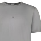CP Company 70/2 Mercerised Jersey Logo Patch T-Shirt in Grey