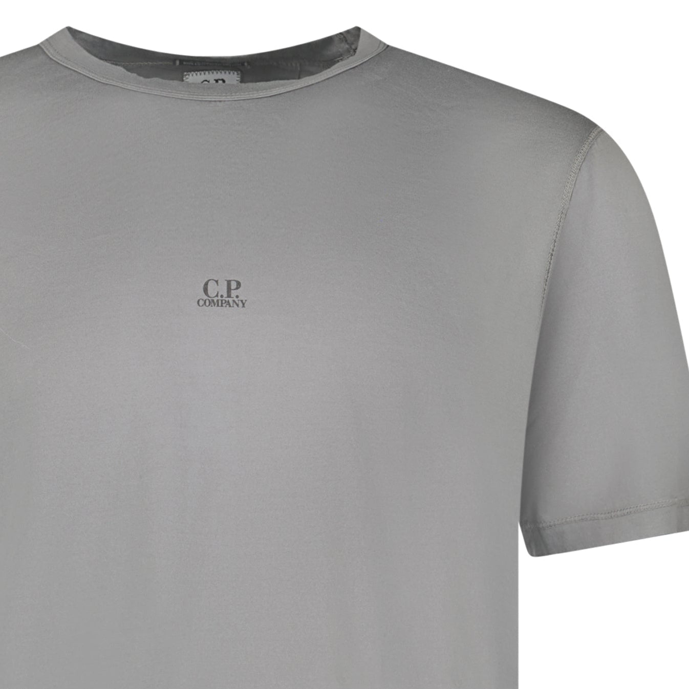 CP Company 70/2 Mercerised Jersey Logo Patch T-Shirt in Grey