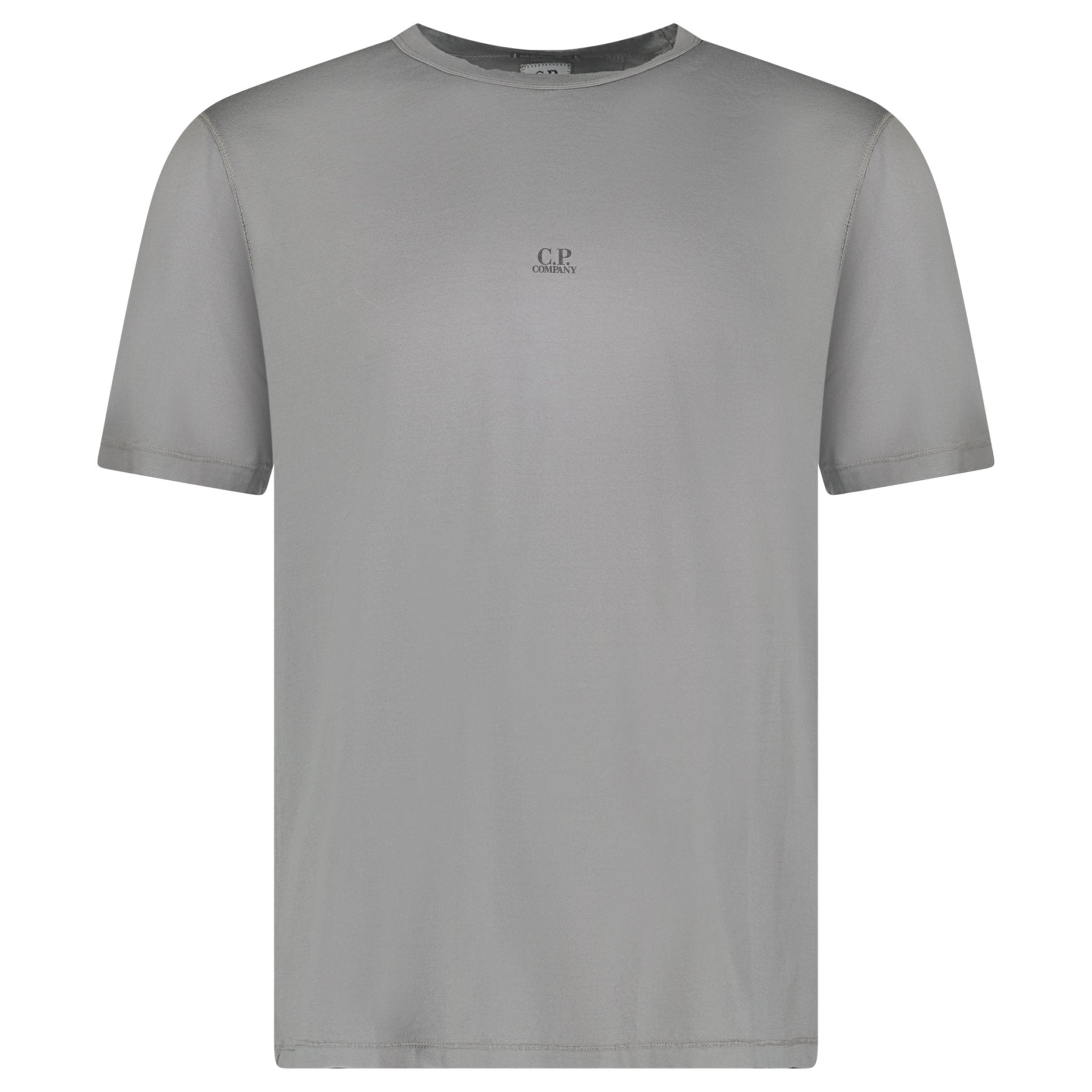 CP Company 70/2 Mercerised Jersey Logo Patch T-Shirt in Grey
