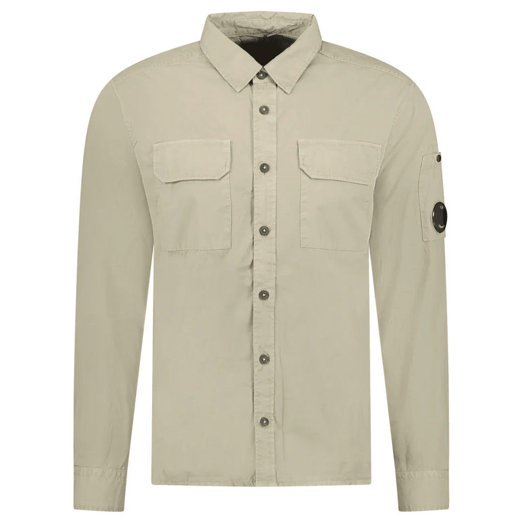 CP Company Arm Lens Overshirt in Beige