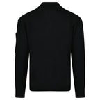CP Company Arm Lens Wool Half Zip Knit Jumper Black