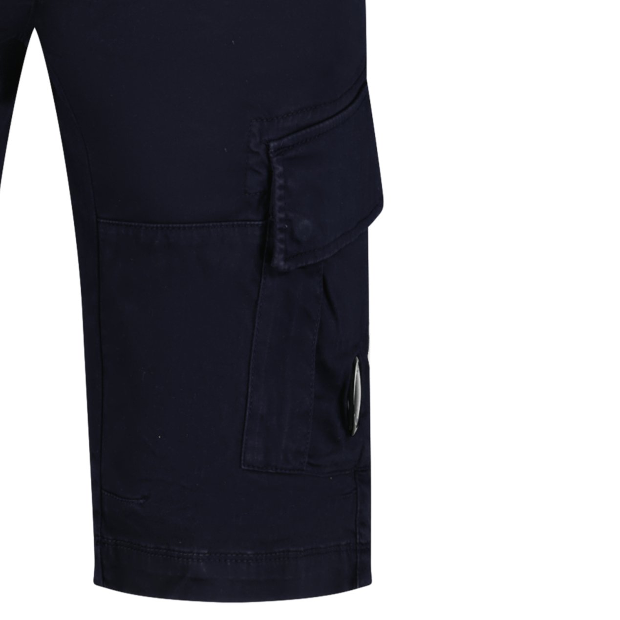 CP Company Stretch Sateen Cargo Lens Shorts in Total Eclipse