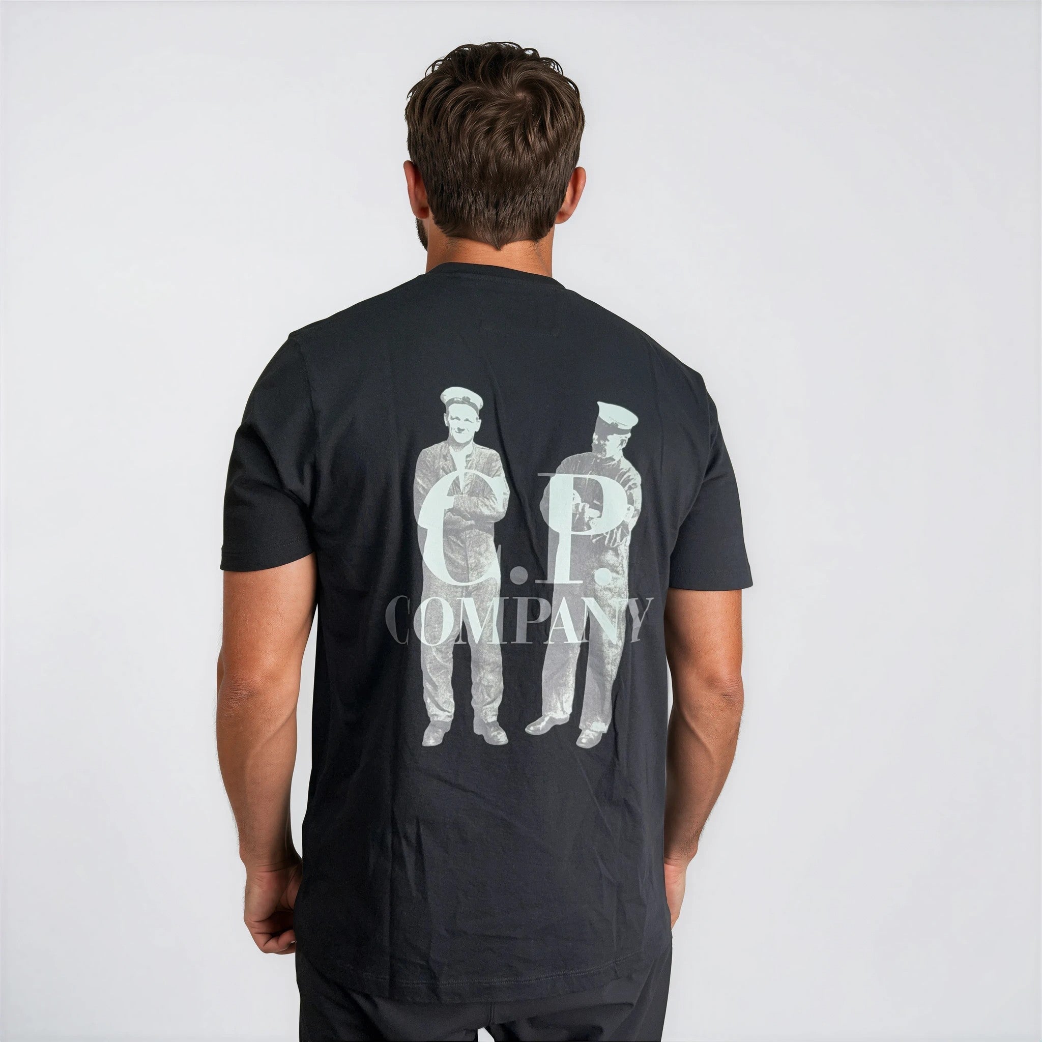 CP Company British Sailor Logo 30/1 T-Shirt in Black