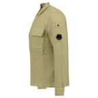 CP Company Broken Linen/Cotton Overshirt in Sage Green