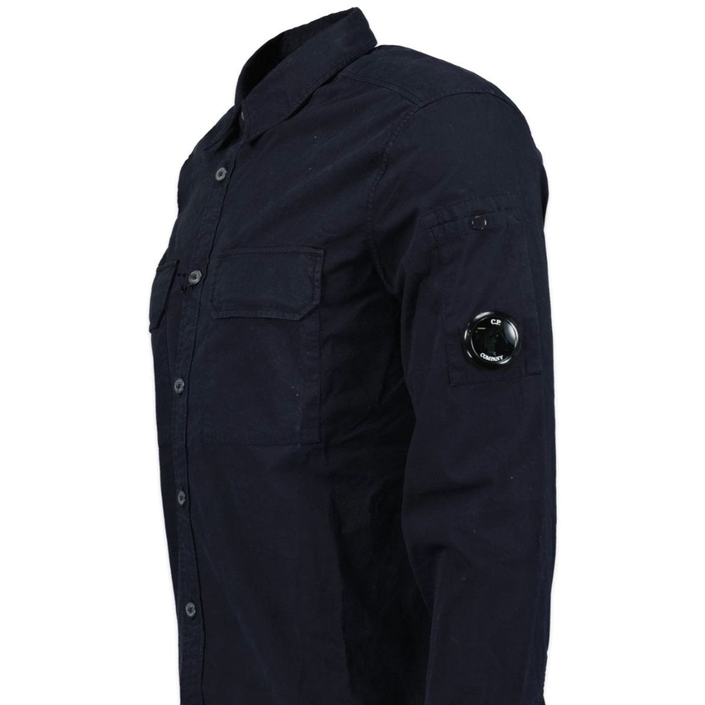 CP Company Button Up Lens Overshirt Navy