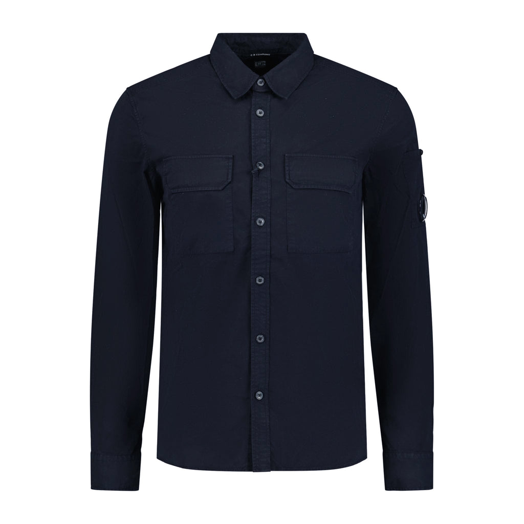 CP Company Button Up Lens Overshirt Navy