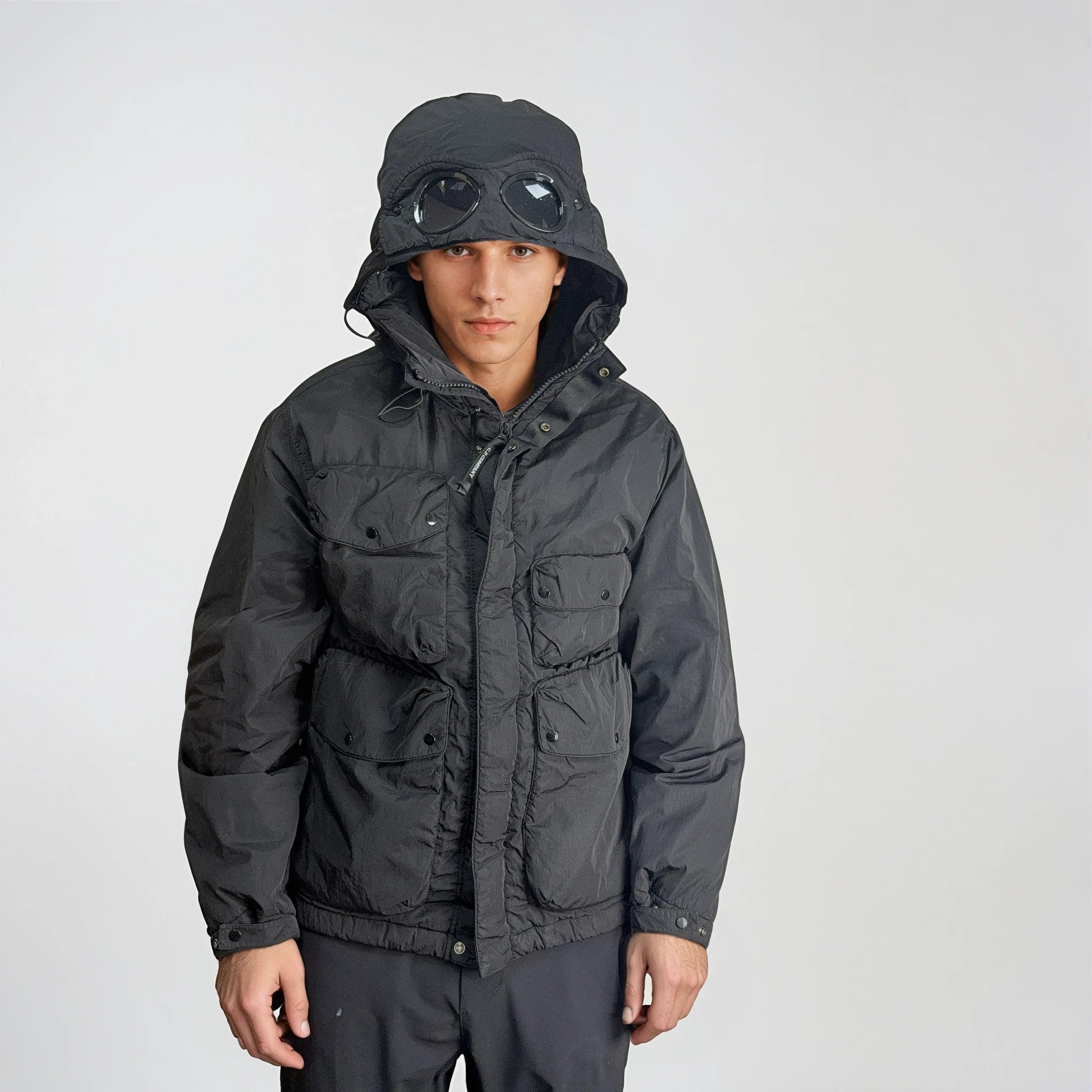 CP Company Chrome-R Padded Goggle Jacket in Black