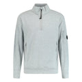 CP Company Collar 1/4 Zip Diagonal Raised Fleece Grey Melange