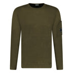 CP Company Cotton Arm Lens Knit Sweatshirt Khaki