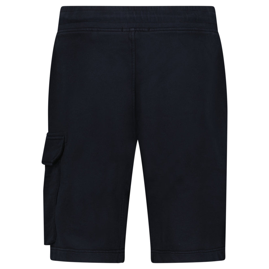 CP Company Cotton Diagonal Fleece Cargo Sweat Shorts in Navy Blue