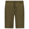 CP Company Cotton Diagonal Fleece Logo Bermudas in Ivy Green