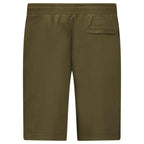 CP Company Cotton Diagonal Fleece Logo Bermudas in Ivy Green